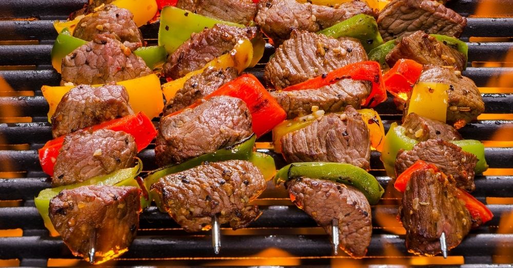 Beef And Pepper Kebabs