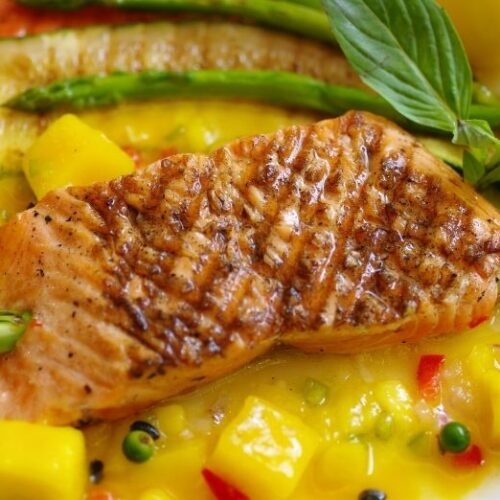 Grilled Salmon With Mango Sauce (Keto & Low Carb) - AtKeto