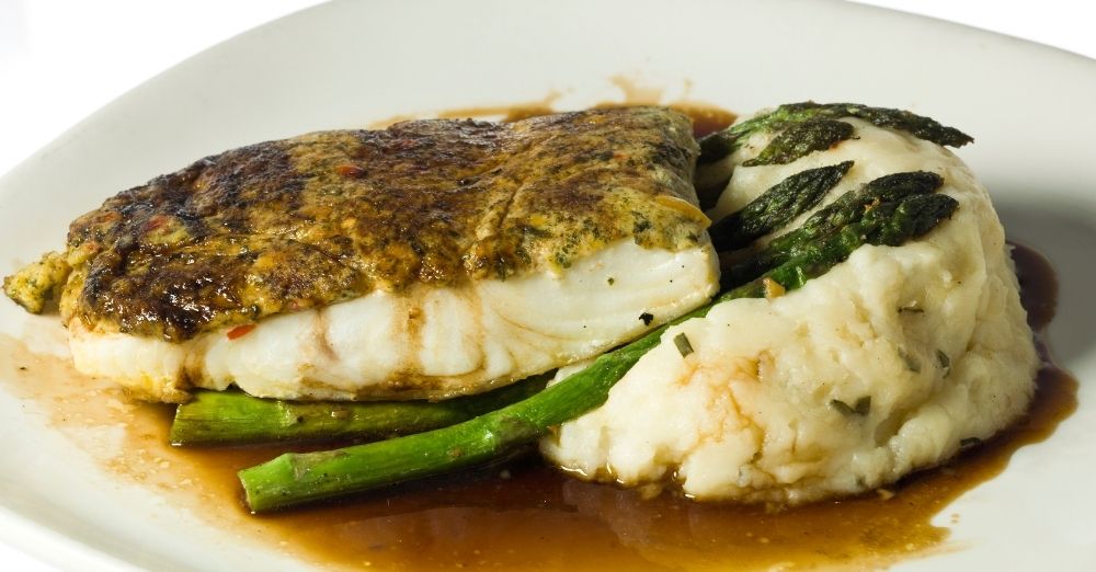 Parmesan-Crusted Halibut with Asparagus