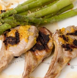 Seared Lamb Chops with Asparagus